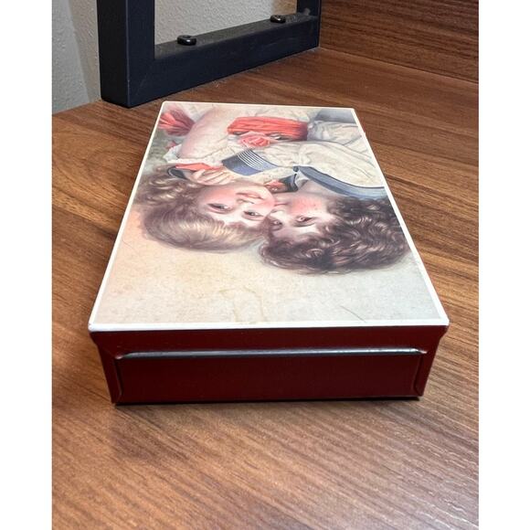 Vintage Hoffmann Swiss Made Candy Tin – Children Illustration, Red Metal Box - Picture 10 of 11